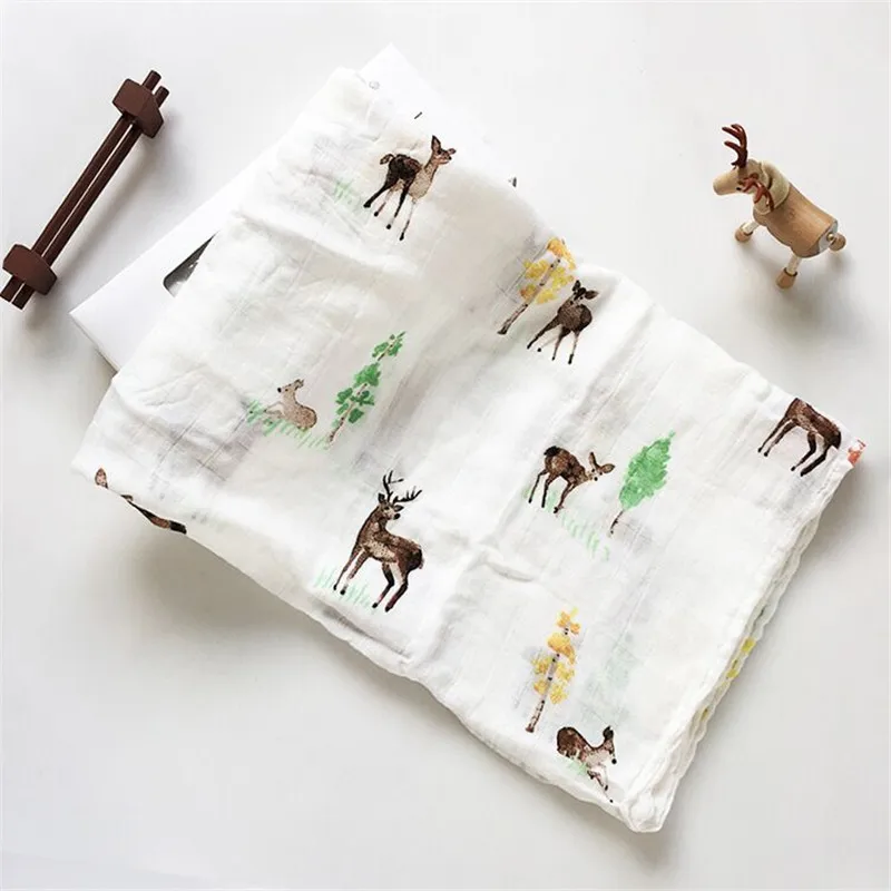 Muslin Tree Baby Blanket Swaddle Wraps Cotton Bamboo Blankets Newborn 120x120cm Character Kid | Мать и ребенок