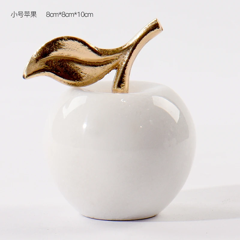 10x8cm Apple Мраморные фрукты Груша Яблоко украшения дома аксессуары гостиная офисный Настольный ТВ шкаф Креативные украшения медный Декор - Цвет: 10x8cm Apple