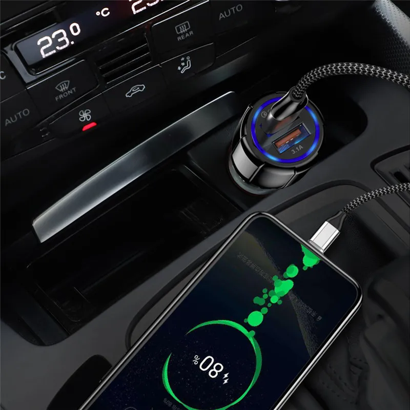 Автомобильное зарядное устройство с двумя портами USB 3 0 быстрая зарядка для Xiaomi mi9
