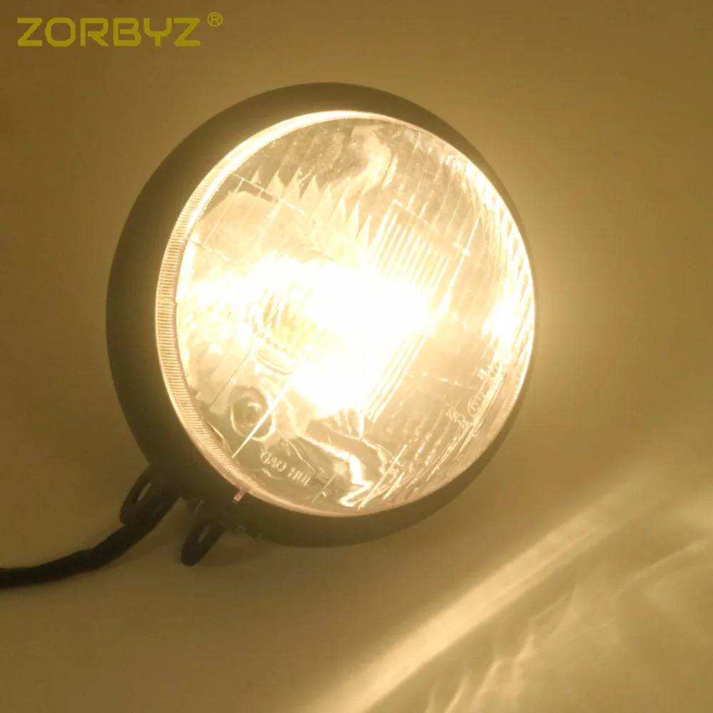 ZORBYZ мотоциклетные Хромированные Металлические ретро E4 галогенные фары подходят