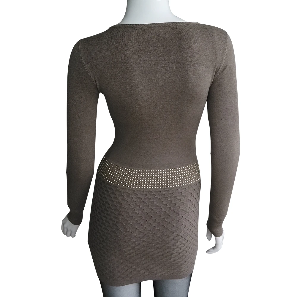 Женское кашемировое платье-свитер длинное трикотажное платье с длинным рукавом