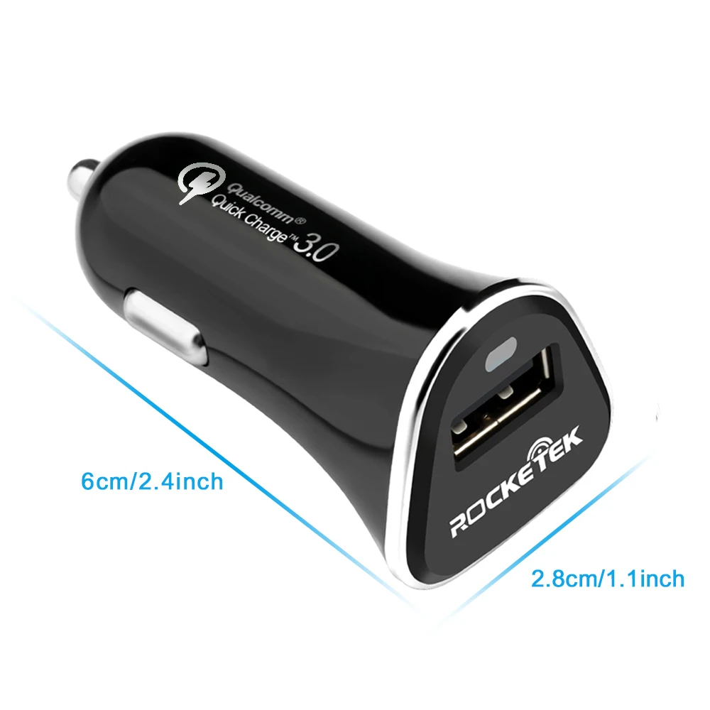 Автомобильное зарядное устройство Rocketek usb 5 в 9 в 12 В Быстрая зарядка QC 3,0 2,0 аксессуары для телефонов htc Xiaomi LG samsung Автомобильное зарядное устройство