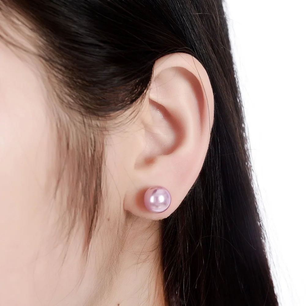 Серьги гвоздики из сплава с цветными искусственными жемчужинами 36 парт/лот|pearl stud