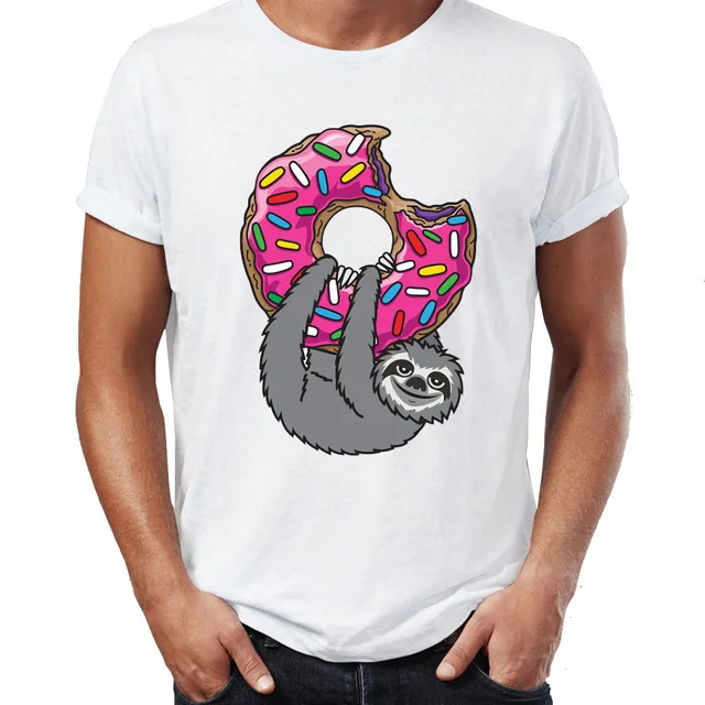 Мужская футболка ленивый и пончик Забавный Artsy Tee | одежда