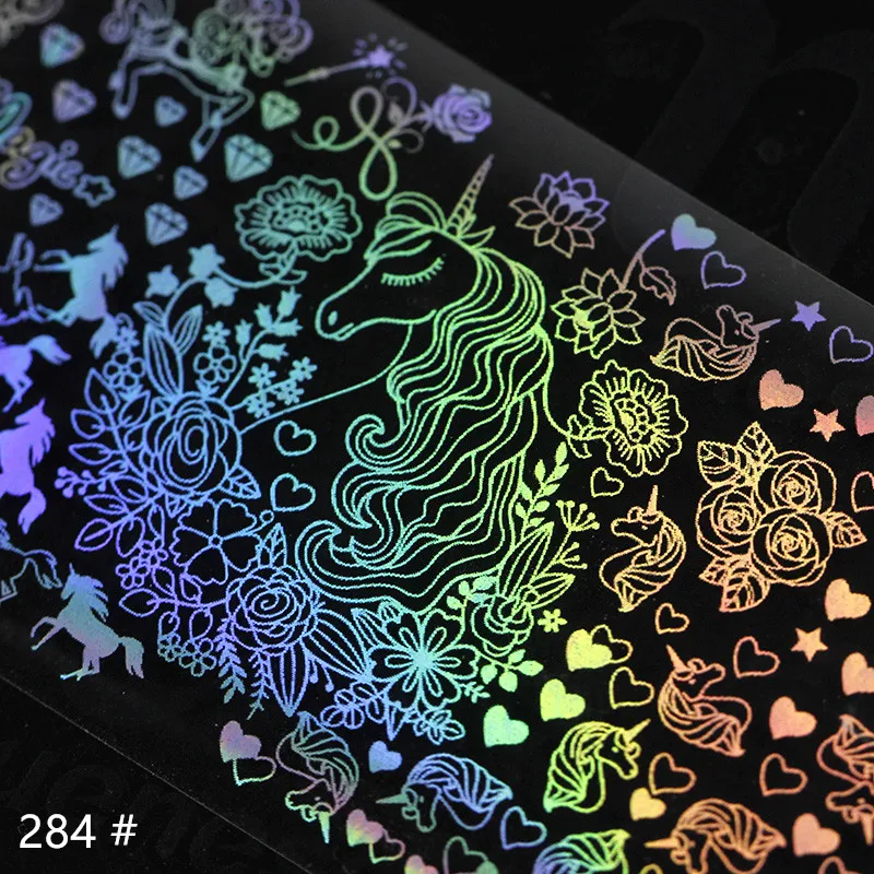 Радужная Фольга для дизайна ногтей Holo Design Tranfer наклейка украшение наконечников