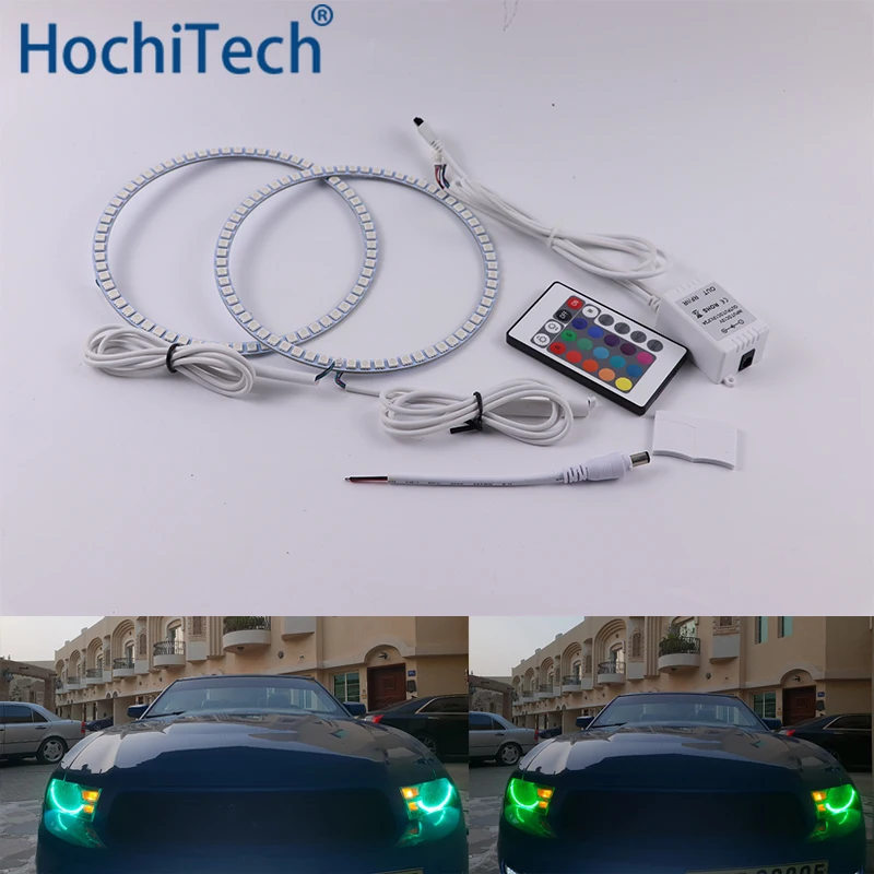 Для Ford mustang 2010 2011 2012 Многоцветный комплект светодиодов глаза ангела RGB гало кольца