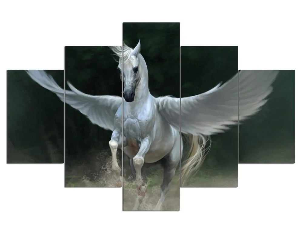 

Decoration Modular Picture Poster 5 Pieces/Set Animal Horses Photo Canvas Frame Painting Modern Art Print Live Wall