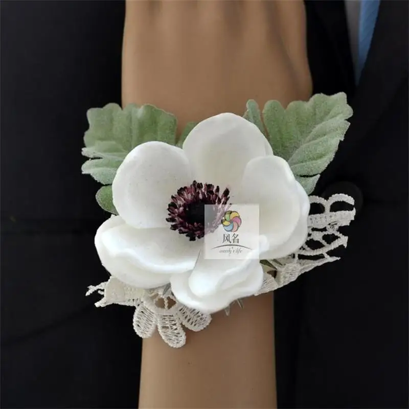 Белый цвет лучший мужчина свадебная бутоньерка для жениха крестного отца брошь