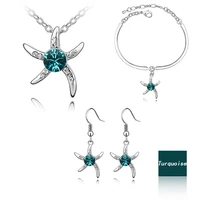 fashion crystal jewelry set silver platedsale at breakdown price