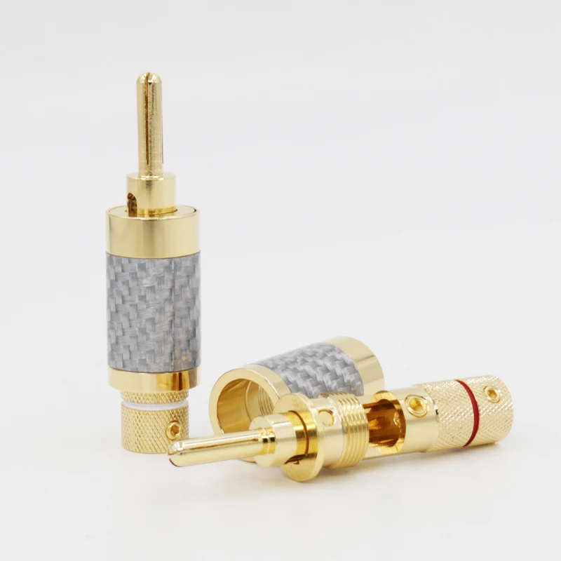 4 шт. х Hi Fi позолоченный кабель из углеродного волокна для динамика провод вилка