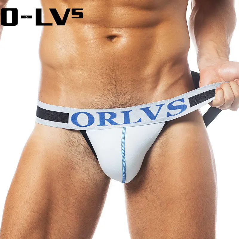 C Мужское нижнее белье 4 шт. ORLVS jockstrap хлопковое сексуальное мужское Cueca мужские