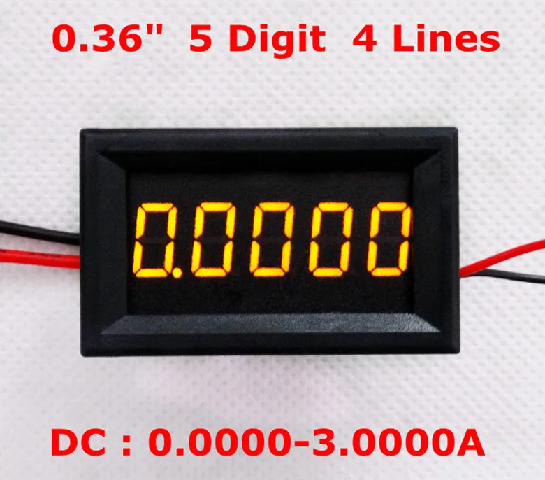 RD 0,3" Цифровой амперметр DC 0-3.0000A четыре провода 5 цифр ток Панель метр светодиодный дисплей Цвет [4 шт./лот]