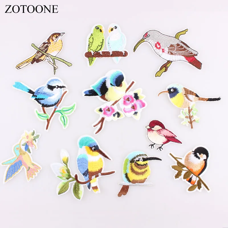 ZOTOONE нашивка с птицами вышивка приклеивающиеся утюгом нашивки для костюмы платья