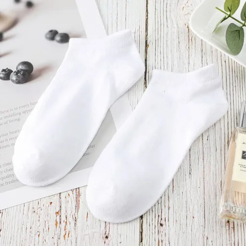 WhiteB 5 пар/лот = 10 штук однотонные женские хлопковые носки-лодочки женские носки ярких цветов модные летние носки хлопковые женские - Цвет: WhiteB