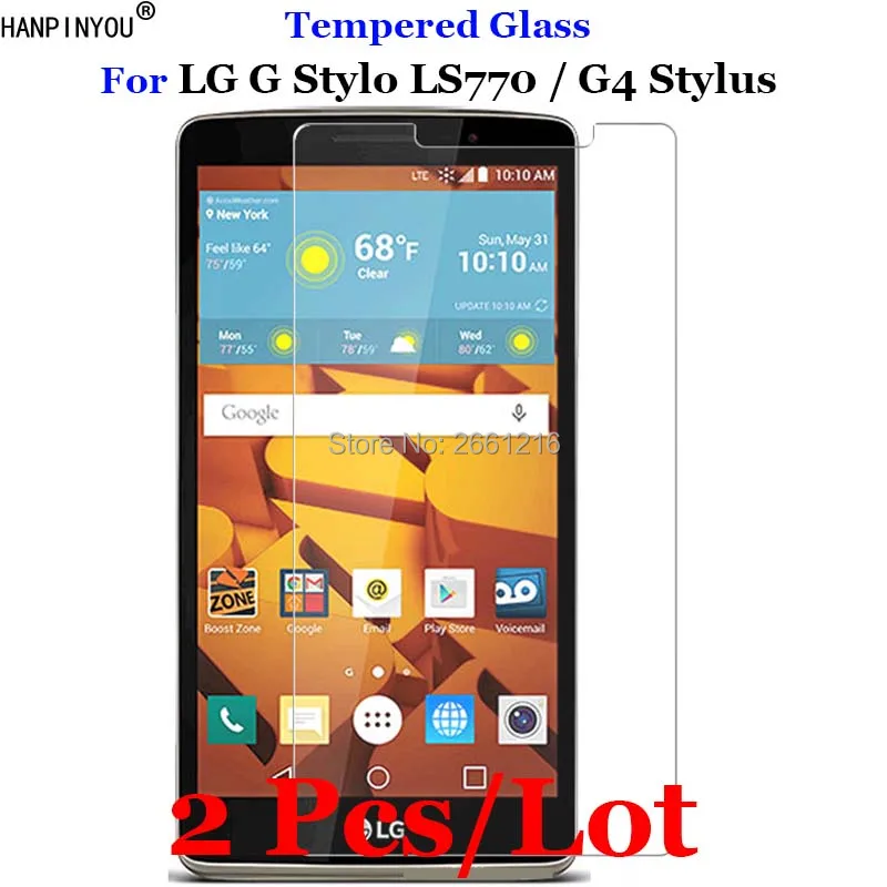 

2 шт./лот для LG G Stylo LS770 закаленное стекло 9H 2.5D Премиум Защитная пленка для экрана LG G4 Stylus 5,7"