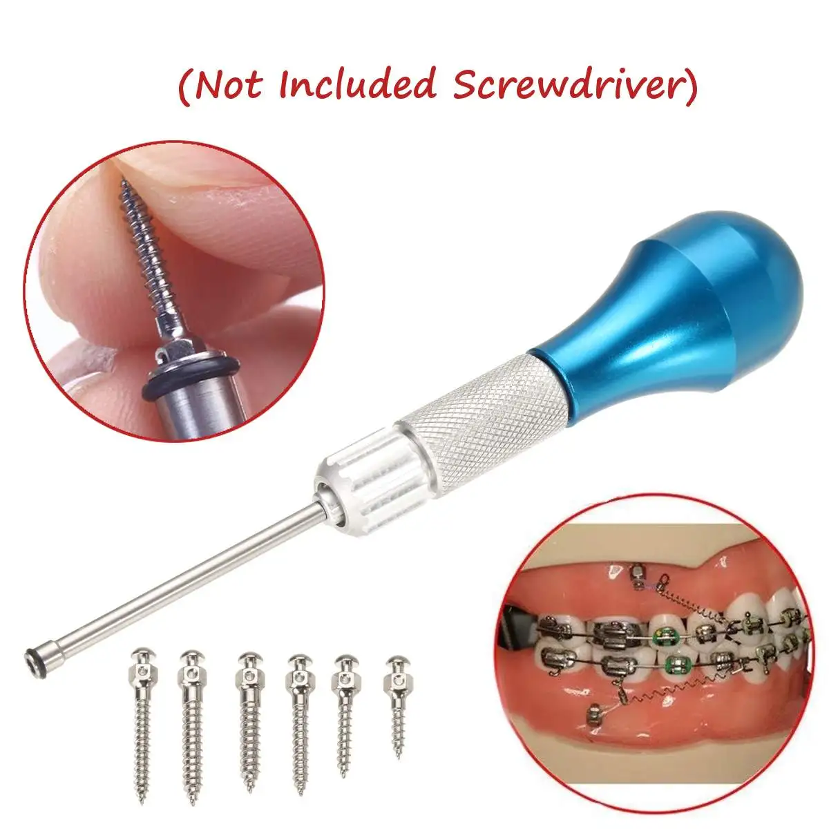 Various specifications Self Drilling Thread Dental Orthodontic Matching Tool Micro Implants Screw Titanium Mini Screw