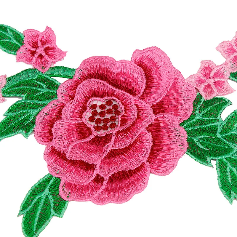 1piece Rose Carmine Lace Embroidery Patches Collar Motif Applique Scrapbooking Clothes Sewing Accessories | Дом и сад