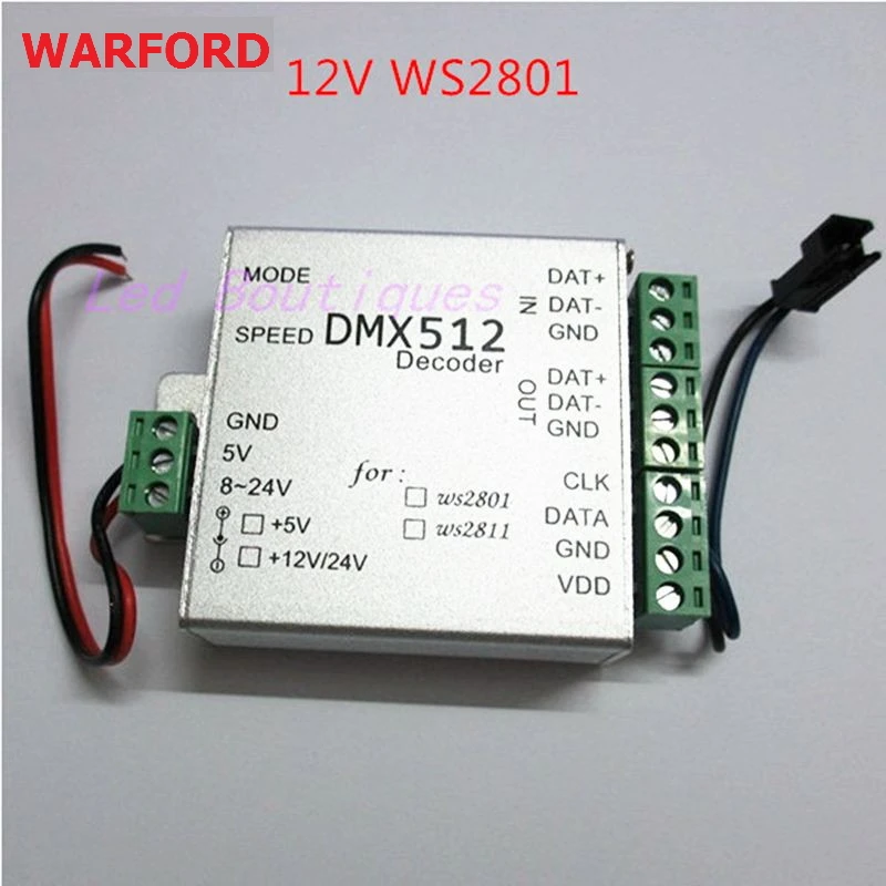 DC5V/12V ws2812B ws2801 WS2811 DMX dmx512 rgb led controller DMX512 Decoder BOARD IC strip LED SPI Converter | Освещение