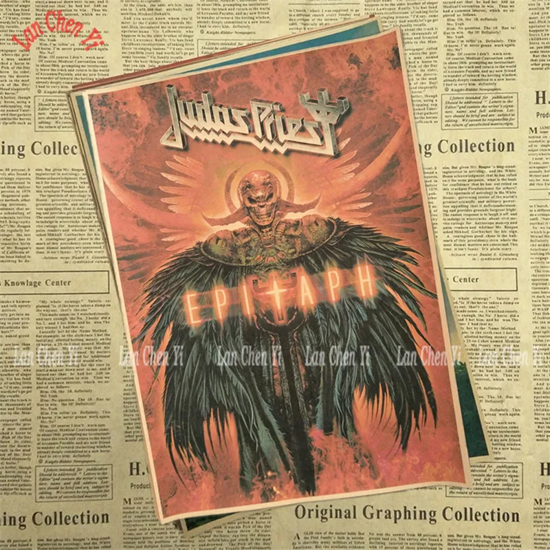 Judas Priest группа классический ностальгические матовые плакат на крафт-бумаге офис подарок столовая домашний Декор стикер дизайн - Цвет: Кофе