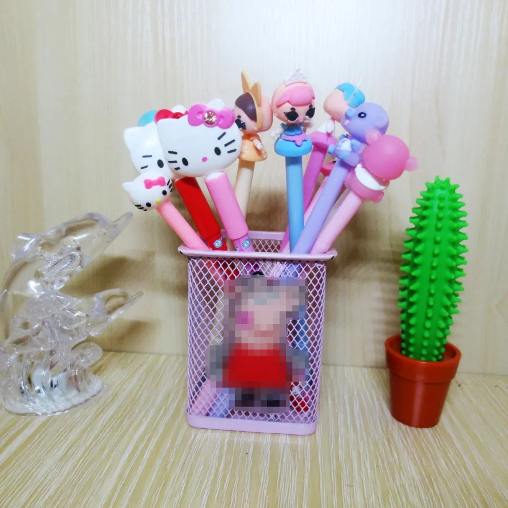 12 шт./компл. новинка мультяшная стерео кукла Hello Kitty и Pig baby0 5 мм гелевая ручка