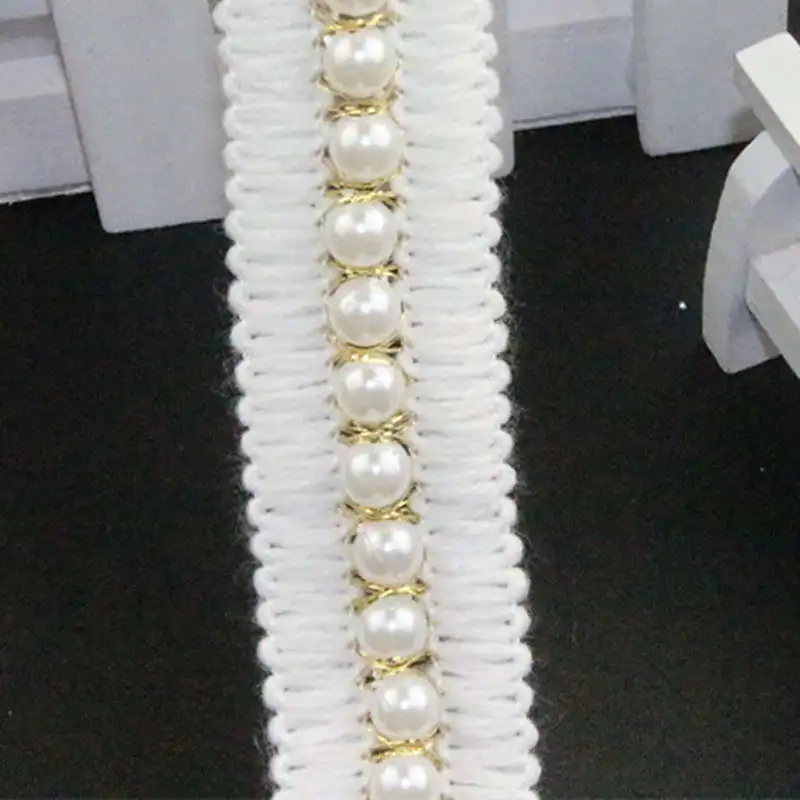 DoreenBeads/кружевное нижнее белье с имитацией жемчуга и кружевной отделкой белая