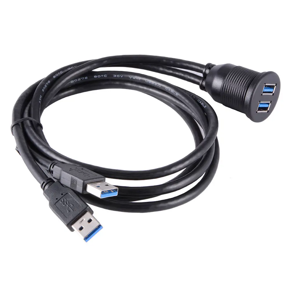 Двойной USB 3 0 Удлинительный тире крепление смывное Панель Крепление кабель для
