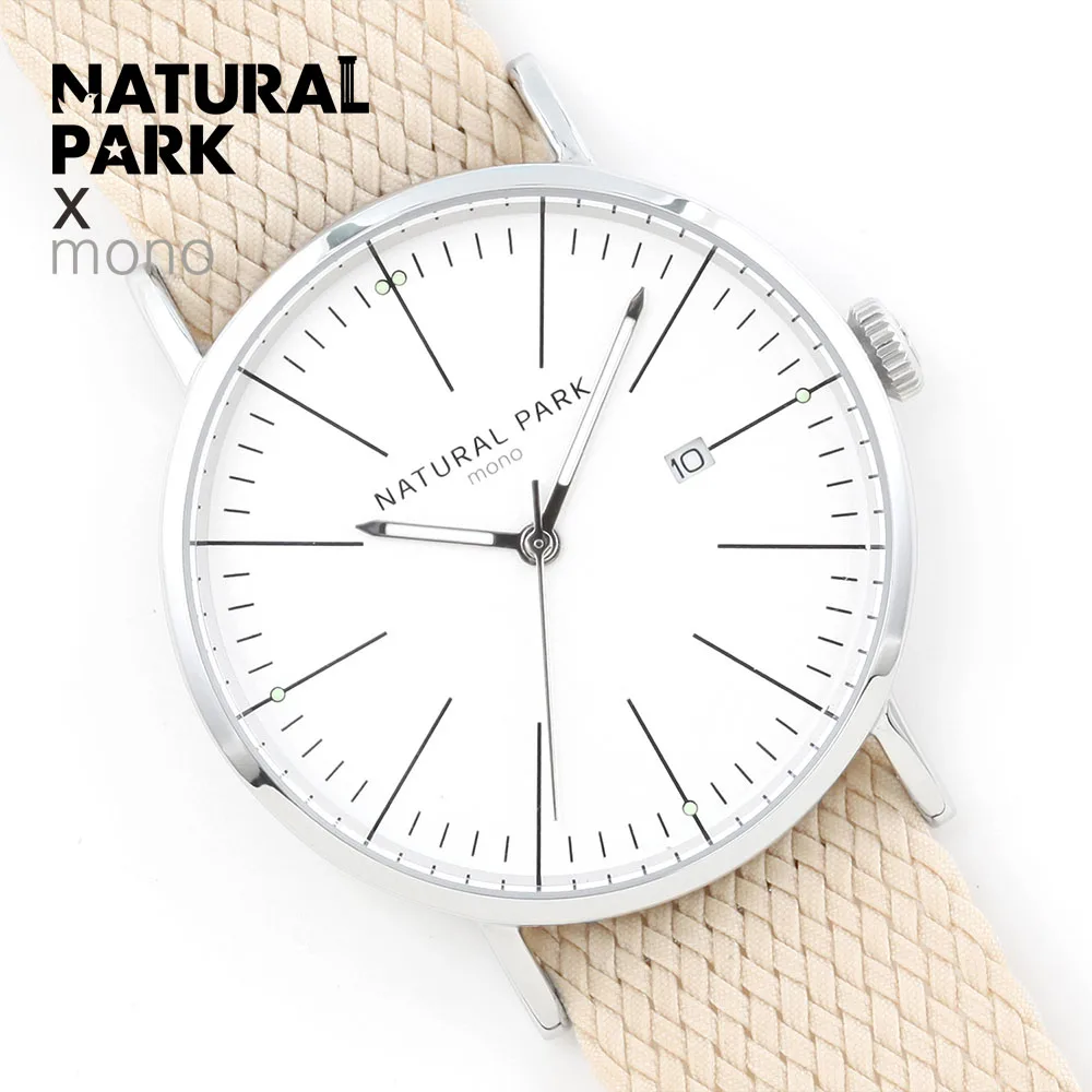 NATURAL PARK Fashion Casual Watches 2018 Watch Men Top Brand Luxury Clock relogio masculino Quartz Wristwatch Beige Nylon Strap