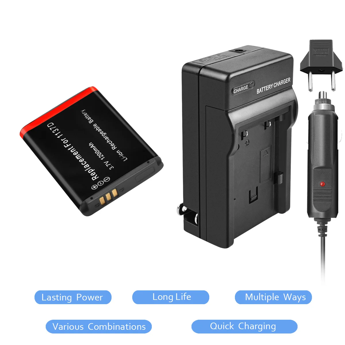1 упаковка SLB-1137D литий-ионная батарея 3 7 V 1200mAh + зарядное устройство автомобильное