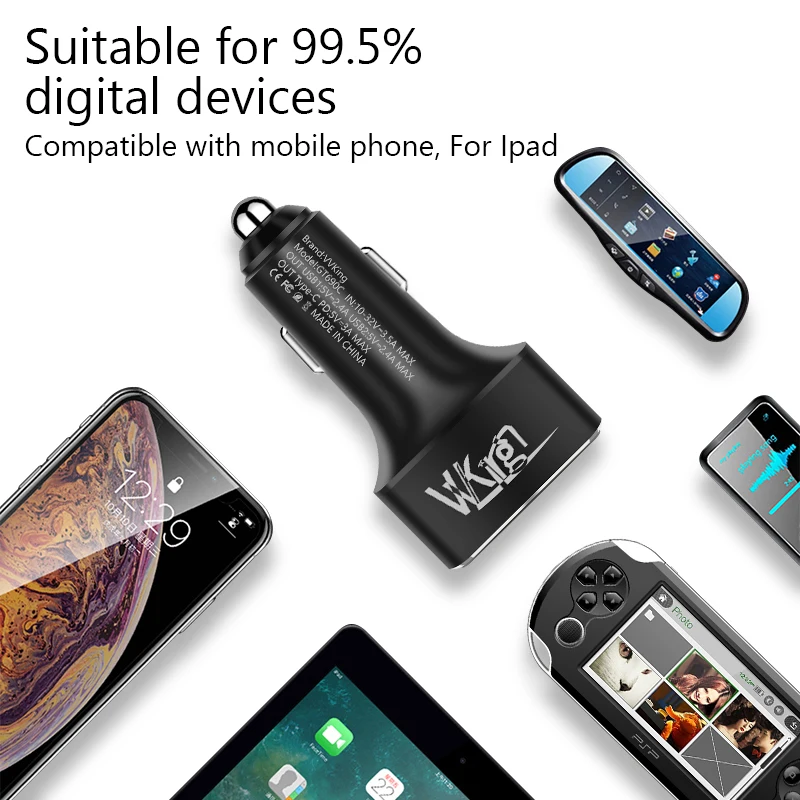 Автомобильное зарядное устройство VVKing Quick Charge 3 0 + 4.8A MAX 42 Вт для Huawei Samsung iphone Xiaomi Type
