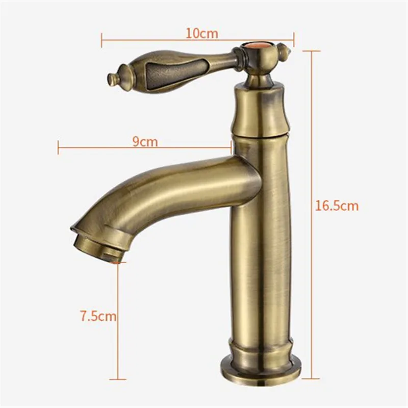 

Single Cold Basin Faucet Bathroom Sink Faucet Single Handle Deck Mounted Lavatory Water Tap Kitchen Sink Faucet Antique/Chrome