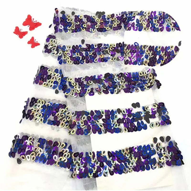Nigerian Tulle Lace Fabaric Latest Design Net 2019 High Quality French African 3d Sequins big Fabric For Wedding Dress | Дом и сад