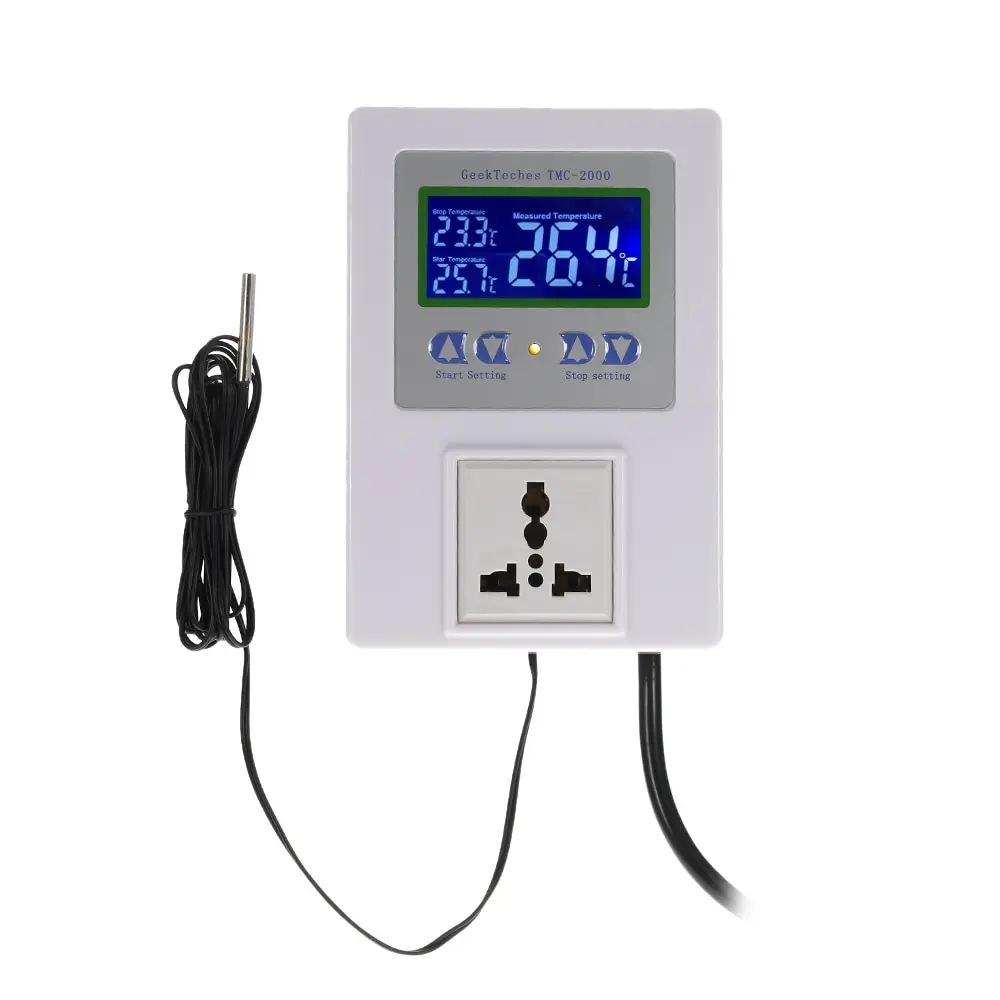 New Digital Intelligent Temperature Controller Pre-wired thermal regulator with Sensor Thermostat Heating Cooling Control Switch |