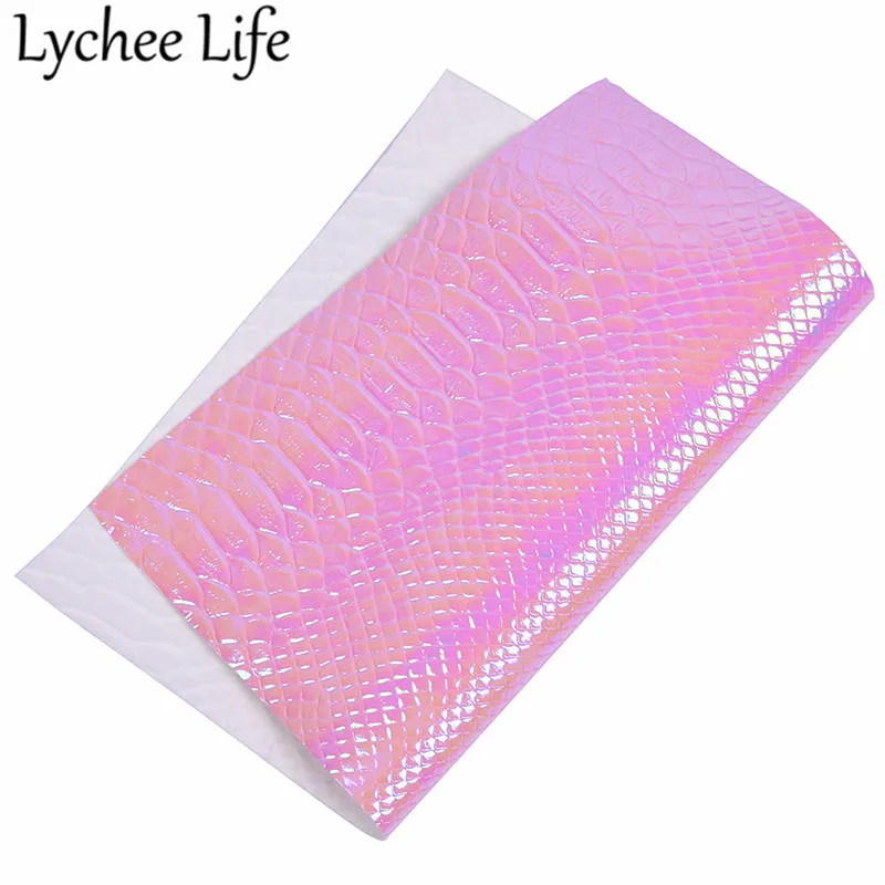 Lychee Life цветная крокодиловая кожа радужная искусственная 29x21 см ткань сделай сам