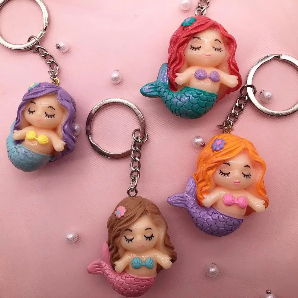 2019 new 3d resin 10pcs kawaii little mermaid charms necklace pendant keychain for gift DIY decoration | Украшения и аксессуары