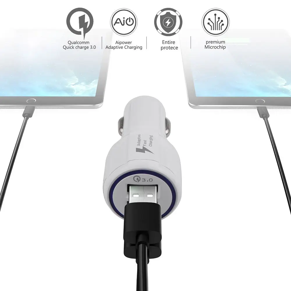 Новинка 2019 сертифицированное Qualcomm быстрое зарядное устройство QC3.0 с двойным USB