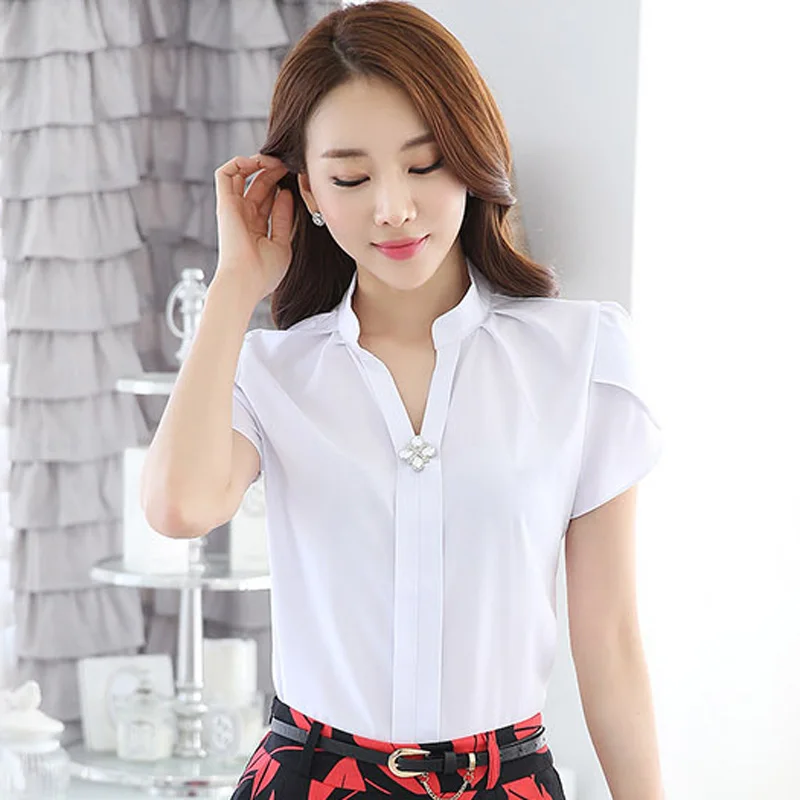 Крутые летние женские модные белые блузки больших размеров S 3XL с пышными