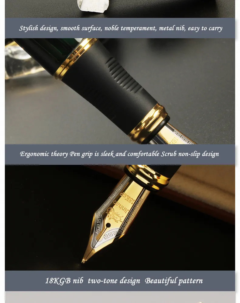 Jinhao X450 классический толстый корпус 1,0 мм изгиб перо каллиграфия ручка Высокое качество Металл перьевая ручка Роскошные чернила подарочные ручки для письма