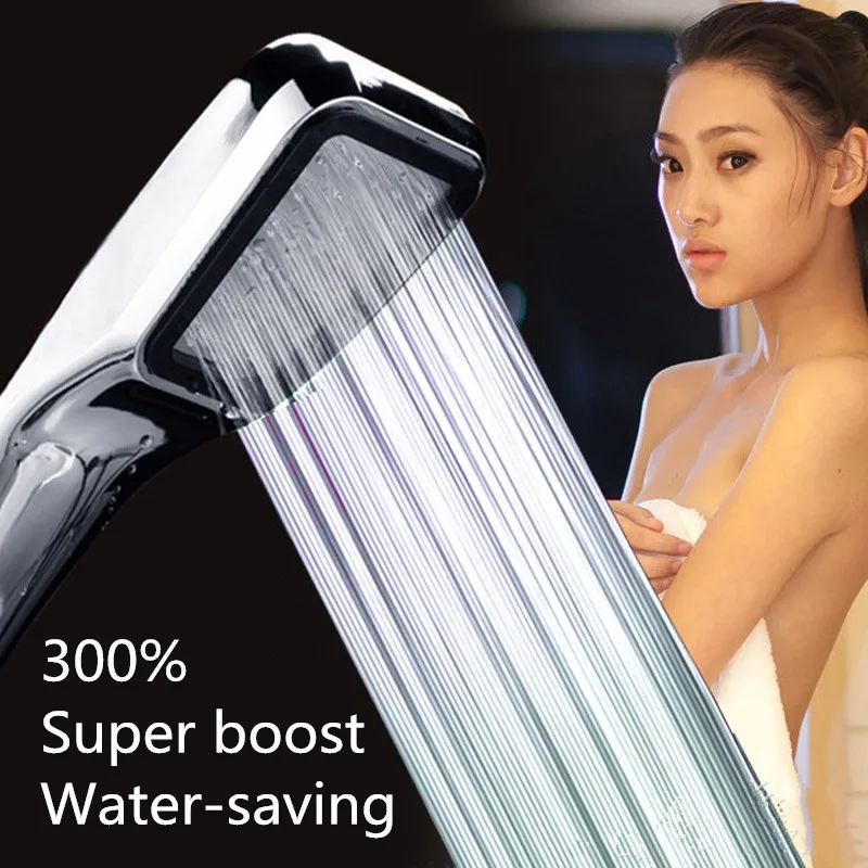 Shower Head 300Hole Water Saving Square ABS With Chrome Plated Bathroom Rainfall Shower Nozzle Aerator High Pressure Shower Head