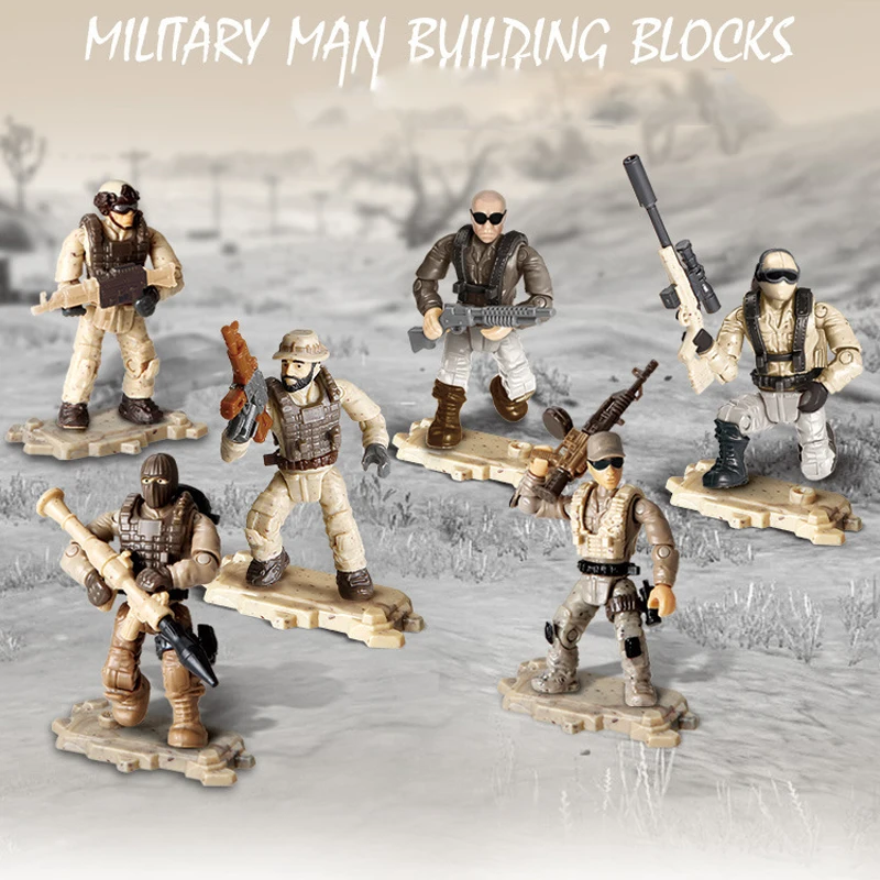 Масштаб 1:36 Современные Военные фигурки Desert Storm mega block ww2 оружие Строительные