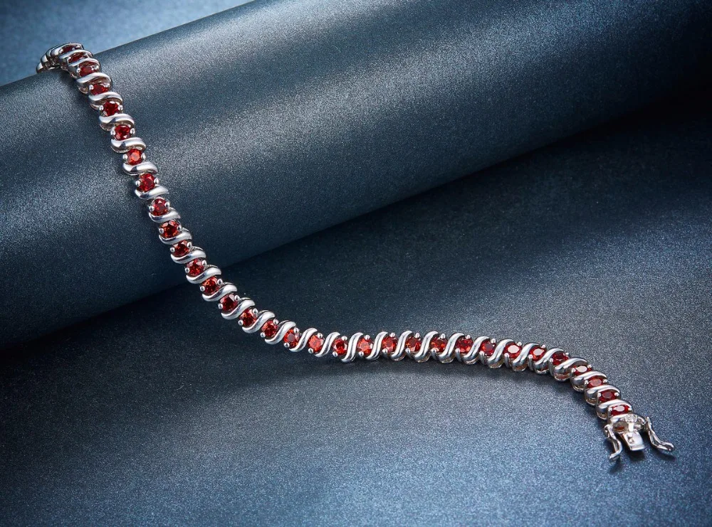 Женский браслет из серебра 925 пробы с натуральным гранатом 7 25 карата|bracelets for|bracelets