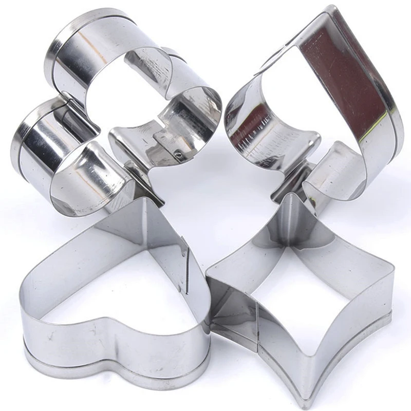 Новинка 4 шт./компл. покерная карточка резак для печенья 3D форма шоколада