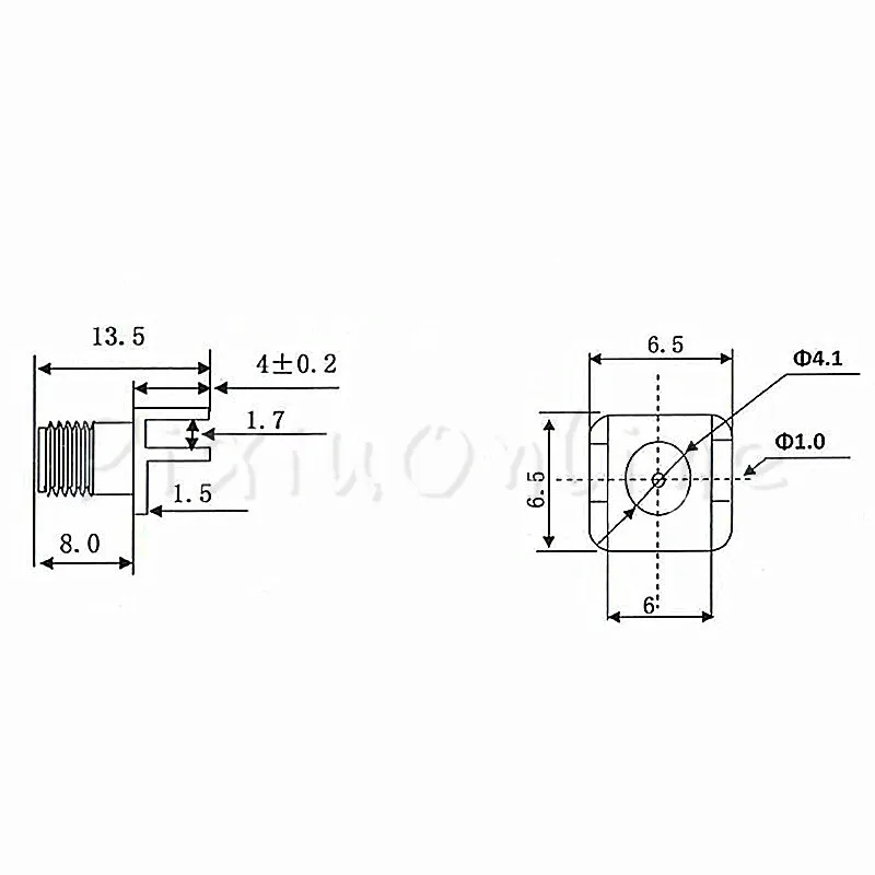 10 шт. ST141b SMA Женский РЧ разъем KE 1 6 мм медная Антенна База вставка PCB крепление