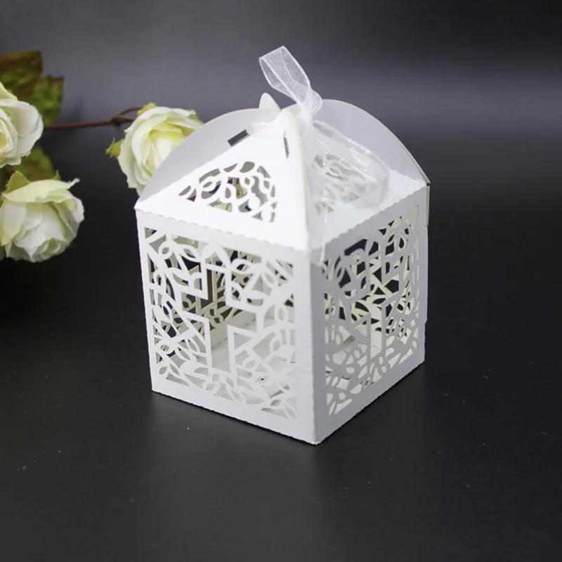 10 шт. Подарочная коробка для конфет с лентой|Подарочные сумки и упаковка| |