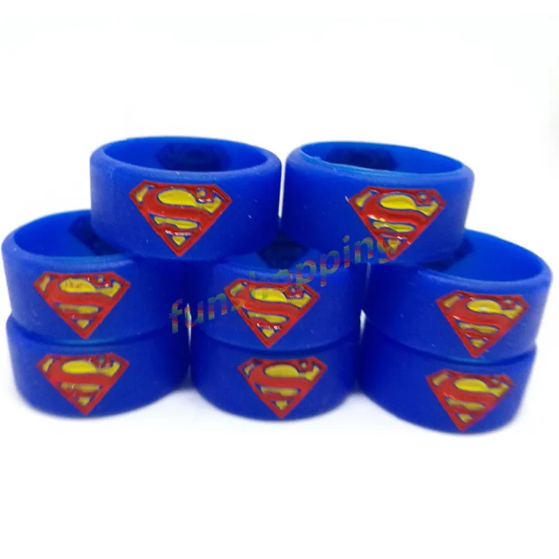 1000 шт./лот новинка декоративное кольцо силиконовый ремешок вейп с Суперменом