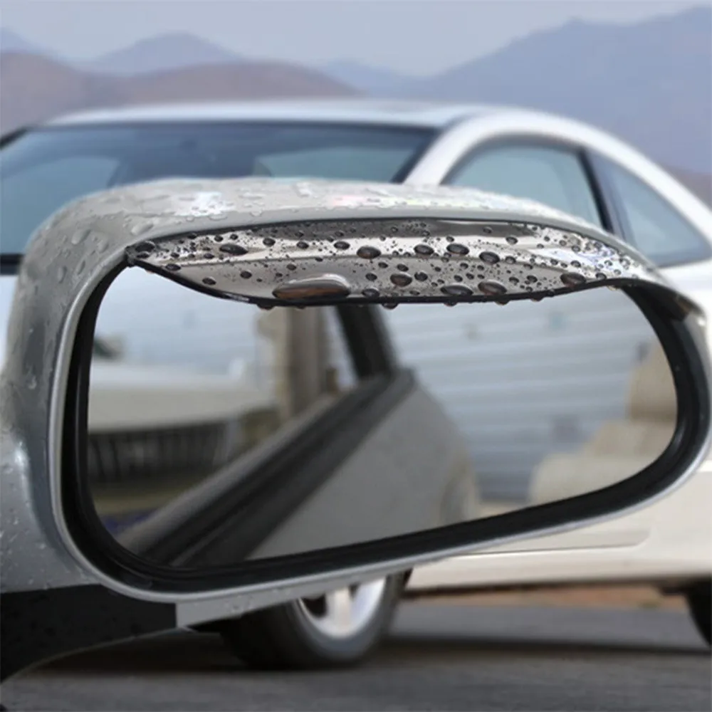 

2Pcs Flexible Car Rear View Cover Rearview Mirror Anti Rain Visor Blades Snow Guard Weather Protector Universal Car Styling