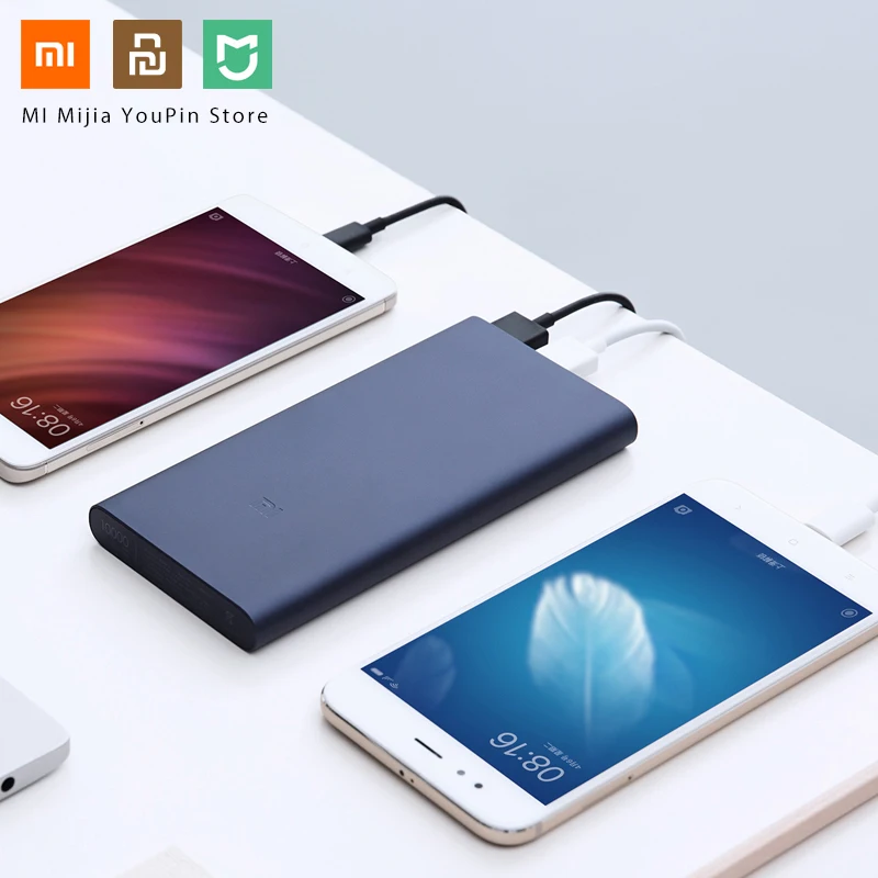 Xiaomi Mi аварийный внешний аккумулятор 2, 10000 мА/ч, двойной USB выход, 18 Вт, 2 способа быстрой зарядки, внешний аккумулятор