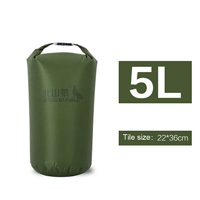 Dark Green 5L Сверхлегкая водостойкая сумка походы водостойкая сумка для плавания пляжная силиконовая Упаковка сухой мешок 5/10/20/30L - Цвет: Dark Green 5L