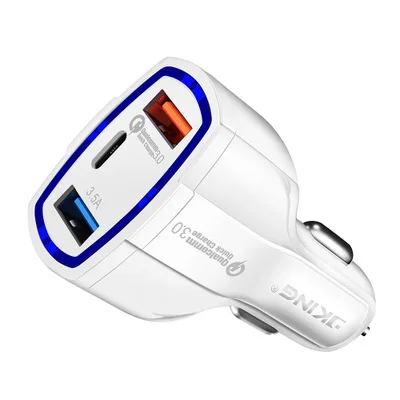 Двойное автомобильное usb устройство для зарядки телефона iPhone USB Type C PD Быстрая