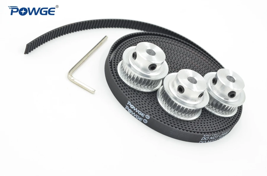 

POWGE 3pcs 30 teeth GT2 Timing Pulley Bore 5mm 6.35mm 8mm + 3Meters width 6mm GT2 Synchronous Belt 2GT pulley 30Teeth 30T