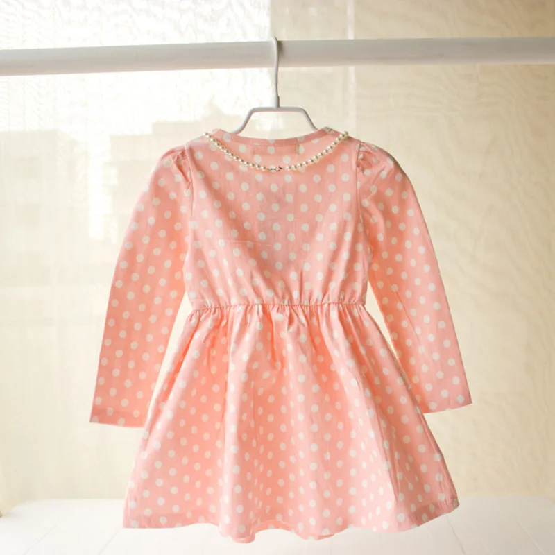 Children Dress Girls New 2016 Baby Dresses Kids Cotton Clothes Dot With Lace Korean Style For | Детская одежда и обувь